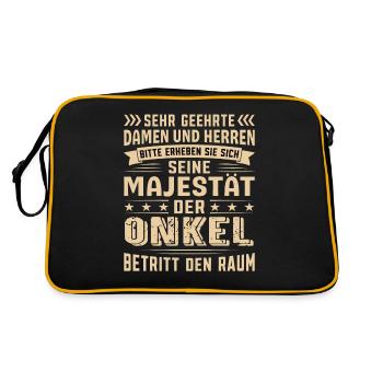 Onkel Geburtstag Onkel Sprüche Onkel Geschenke - Retro Tasche - Schwarz/Gold - Hinten