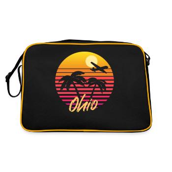 Ohio - Retro Tasche - Schwarz/Gold - Hinten