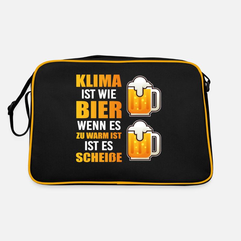 Klima Bier Warm Ist Scheiße Klimaschutz Biersorte Retro Tasche