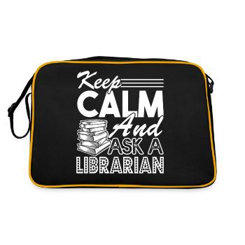 Librarian Keep Calm And Ask A Librarian - Retro Bag - black/gold - Back