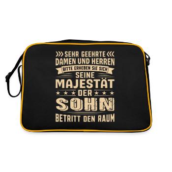 Sohn Geburtstag Sohn Sprüche Sohn Geschenke - Retro Tasche - Schwarz/Gold - Hinten