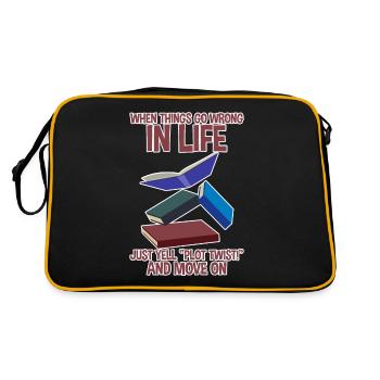When Things Go Wrong In Life Just Yell Plot Twist2 - Retro Bag - black/gold - Back