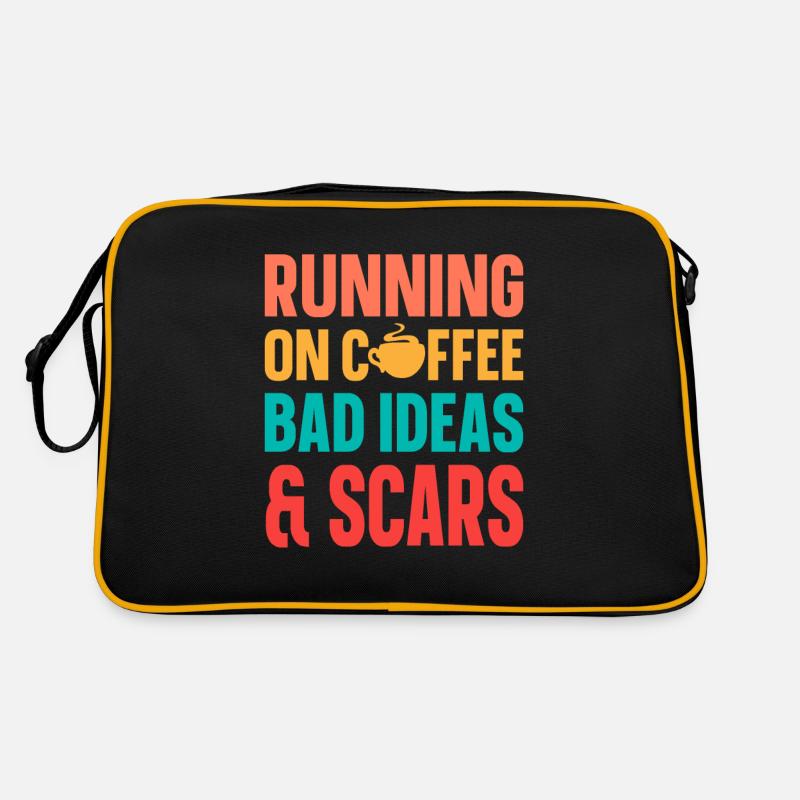 Schwarzer Humor Kaffee Running On Coffee Retro Tasche