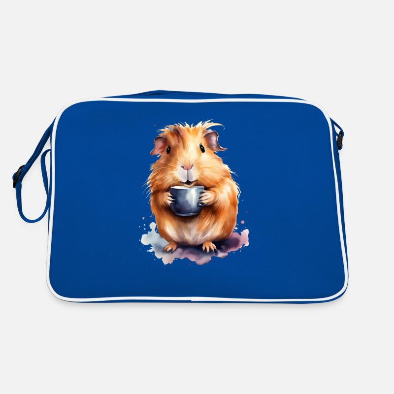 Cochon d’Inde avec style aquarelle café Sac Retro