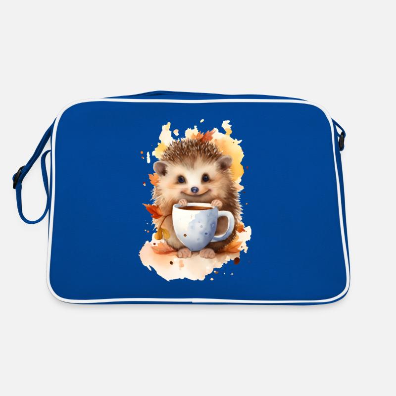 Hérisson avec style aquarelle café Sac Retro