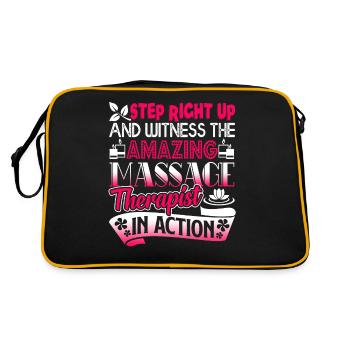 Massage Therapist Massage Therapist In Action - Retro Bag - black/gold - Back