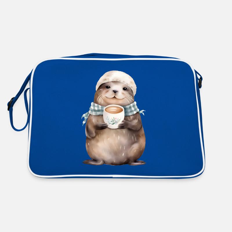 Versiegelung mit Kaffee -Aquarellstil Retro Tasche