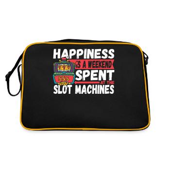 Happiness Is A Weekend Spent At The Slot Machines - Retro Bag - black/gold - Back