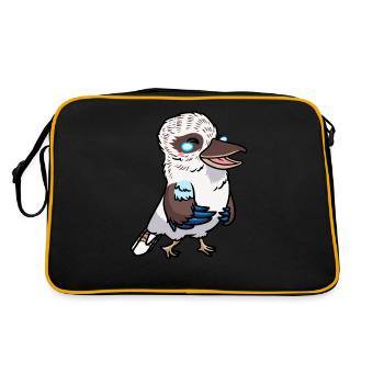 Lachender Hans Vogel Jägerliest Lachend Kawaii - Retro Tasche - Schwarz/Gold - Hinten