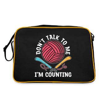 Crocheting Don't Talk To Me I'm Counting Knitting - Retro Tasche - Schwarz/Gold - Hinten