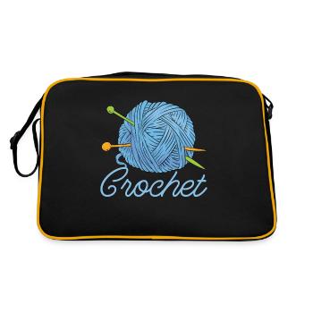 Crocheting Crochet Needlework Crafting Knitting - Retro Bag - black/gold - Back