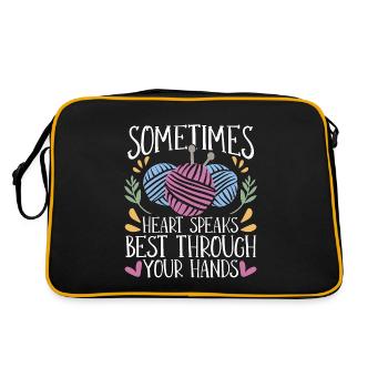 Crocheting Sometimes Your Heart Speak Needlework - Retro Bag - black/gold - Back