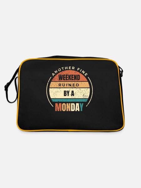Schwarzer Humor - Retro Tasche - Schwarz/Gold - Hinten
