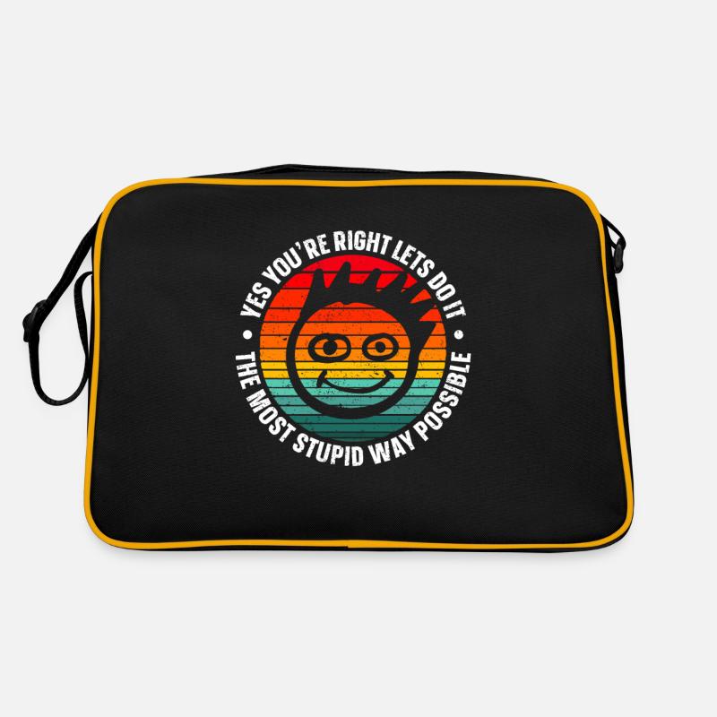 Schwarzer Humor - Retro Tasche - Schwarz/Gold