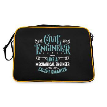 Civil Engineer Noun Like A Mechanical Construction - Retro Tasche - Schwarz/Gold - Hinten