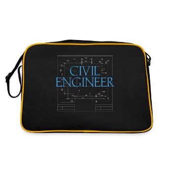 Civil Engineer Construction Project Contractor - Retro Tasche - Schwarz/Gold - Hinten