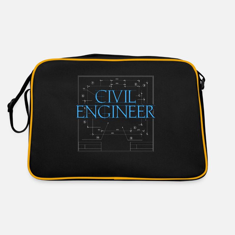 Civil Engineer Construction Project Contractor Retro Tasche