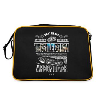 Wreck Thistlegorm Egypt Diving History - Retro Bag - black/gold - Back