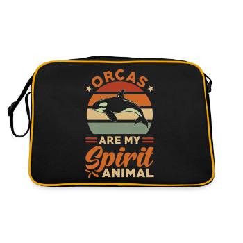 Les orques sont mon animal spirituel - Sac Retro - noir/or - Dos