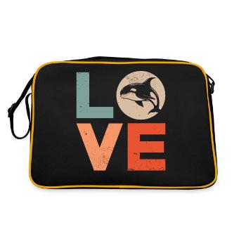 Baleine Épaulard Orque Amour - Sac Retro - noir/or - Dos
