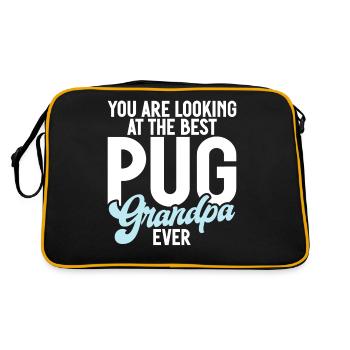 Pug Gifts for Pug Lovers - Retro Bag - black/gold - Back