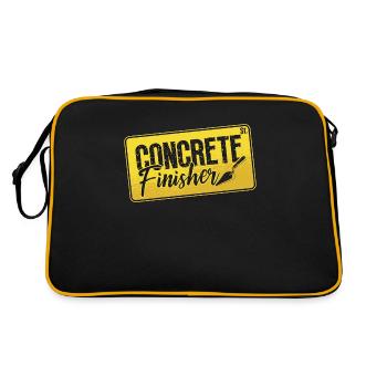 Concrete Finisher Construction Worker Concreter - Retro Tasche - Schwarz/Gold - Hinten