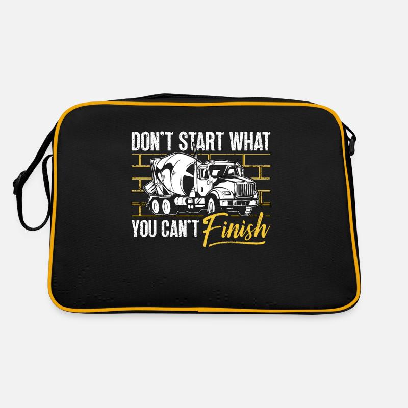 Concrete Finisher Don't Start What You Can't Mason Retro Tasche