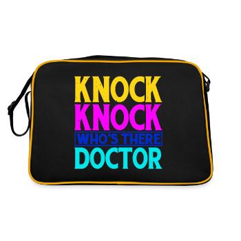 Knock Knock Who's There Doctor 13 - Retro Tasche - Schwarz/Gold - Hinten