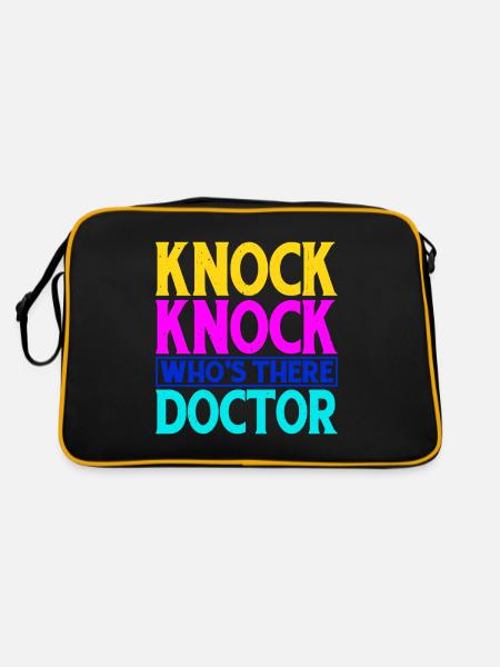 Knock Knock Who's There Doctor 13 - Retro Tasche - Schwarz/Gold - Hinten