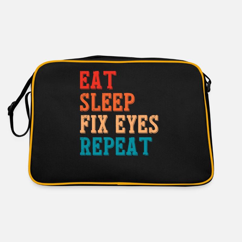 Manger Sommeil Fixer Yeux Ophtalmologiste Opticiens Sac Retro