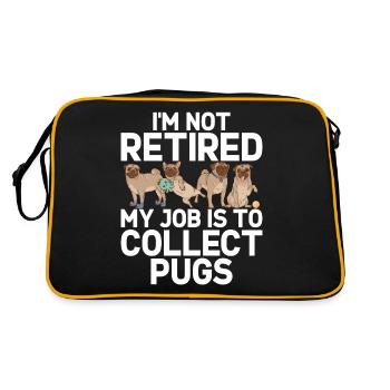 Pug Gifts for Pug Lovers - Retro Bag - black/gold - Back