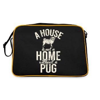 Pug Gifts for Pug Lovers - Retro Bag - black/gold - Back