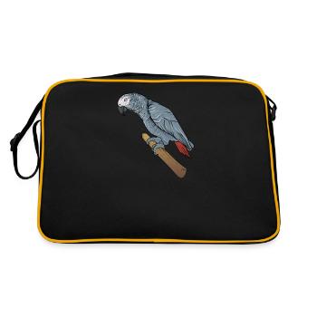 Motif de perroquet gris I pour porte-oiseau - Sac Retro - noir/or - Dos