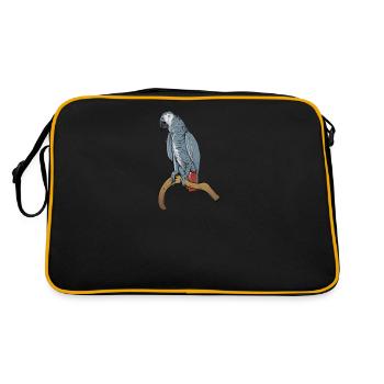 Motif de perroquet gris I pour porte-oiseau - Sac Retro - noir/or - Dos