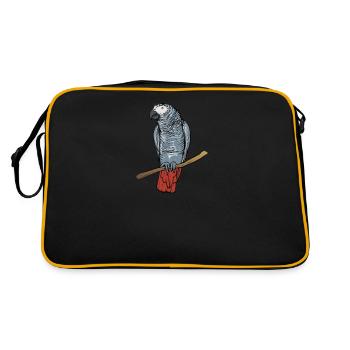 Motif de perroquet gris I pour porte-oiseau - Sac Retro - noir/or - Dos