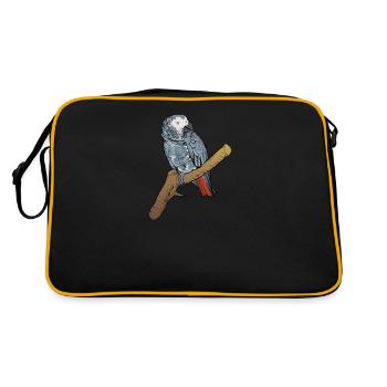 Motif de perroquet gris I pour porte-oiseau - Sac Retro - noir/or - Dos
