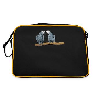 Grey Parrot I Parrot Motif for Bird Holder - Retro Bag - black/gold - Back