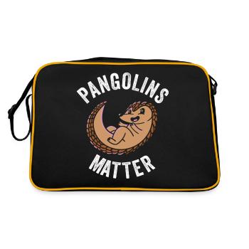 Pangolins are important pangolin lovers - Retro Bag - black/gold - Back