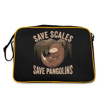 Save Pangolins Lovers Pangolins - Retro Bag - black/gold - Back