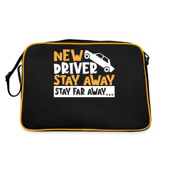 New Driver Stay Away Stay Far Away... First Time - Retro Bag - black/gold - Back