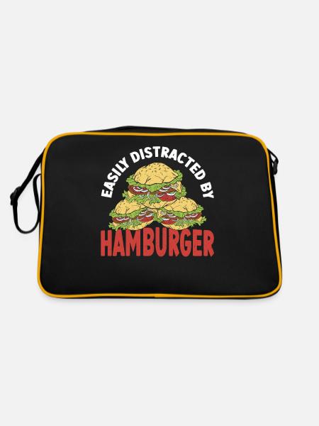 Facilement distrait par Hamburger Hamburger Fast - Sac Retro - noir/or - Dos