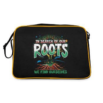 Genealogie Spruch - Retro Tasche - Schwarz/Gold - Hinten