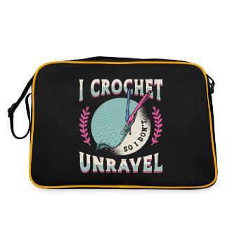 I Crochet So I Don't Unravel Crafting Needlework - Retro Bag - black/gold - Back