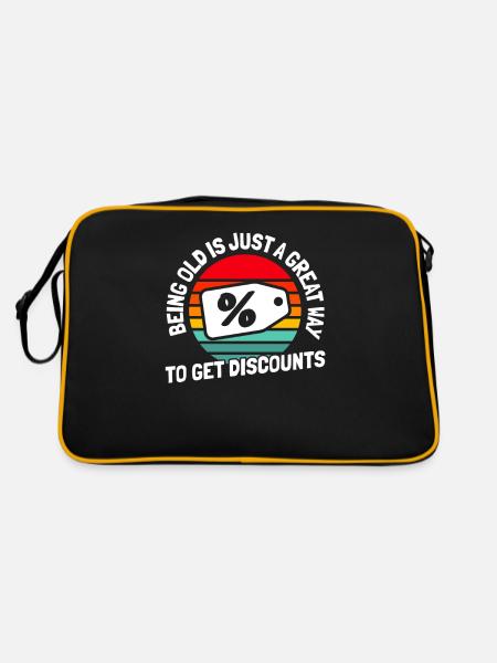 Schwarzer Humor - Retro Tasche - Schwarz/Gold - Hinten