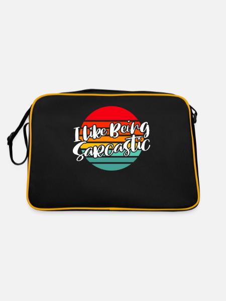 Schwarzer Humor - Retro Tasche - Schwarz/Gold - Hinten