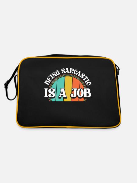 Schwarzer Humor - Retro Tasche - Schwarz/Gold - Hinten