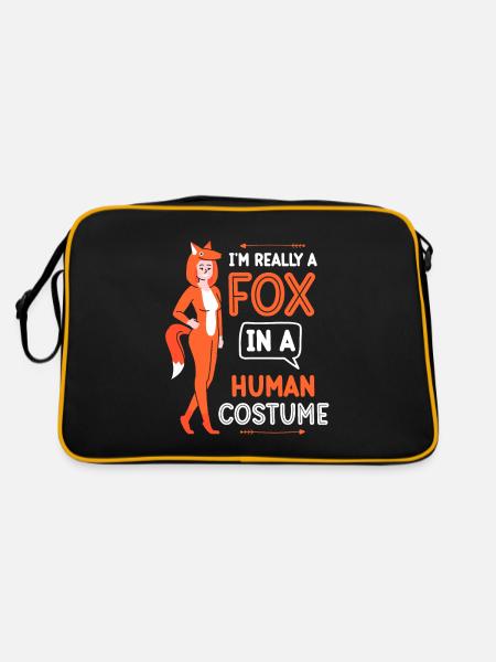 I'm a fox in a human costume foxes - Retro Bag - black/gold - Back