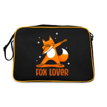 Fox Lover Sayings Fox Animal - Retro Bag - black/gold - Back