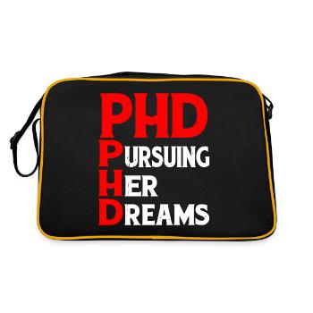 Phd Pursuing Her Dreams 8 - Retro Bag - black/gold - Back