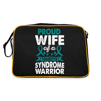 Ehefrau Des Tourette-syndroms Warrior Awareness - Retro Tasche - Schwarz/Gold - Hinten